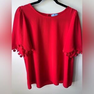 Cece Red Blouse- Size Large